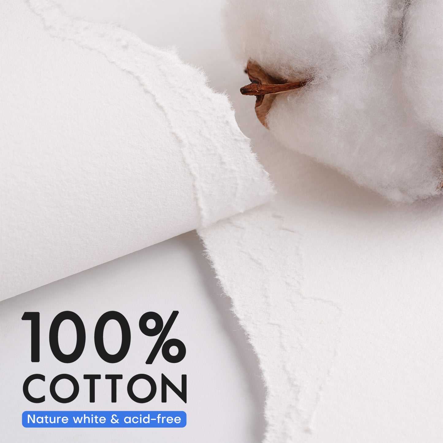 FUUMUUI 7x10” 100% Cotton Watercolor Pad – 20 Sheets, 300gsm, Cold Press, Gum-Bound on 4 Sides