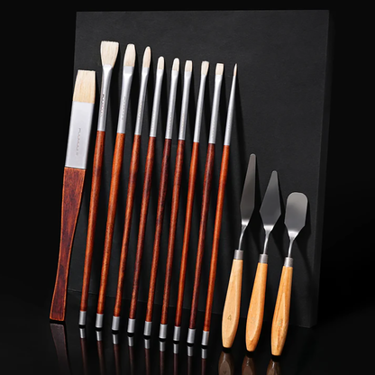 Fuumuui 13pcs Professional Bristle Oil Brushes