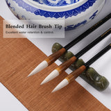Fuumuui professionelle Kalligraphiepinsel mit gemischten Haarspitzen, die eine ausgezeichnete Wasserretention und -kontrolle für Aquarell- und Tuschemalerei bieten.