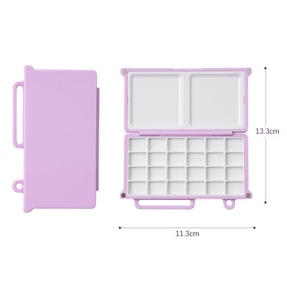 Fuumuui Mini Watercolor Mixing Palette – 24 Wells with Dual Trays for Portable Painting