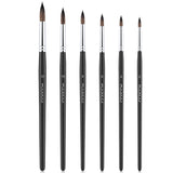 Fuumuui 6pcs Professional High-Quality Squirrel Paint Brush Set, featuring round brushes sized 12, 10, 8, 6, 4, 2 lined up.