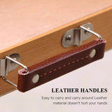 Chevalet de table Fuumuui avec une poignée en cuir marron confortable pour une portabilité facile.