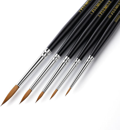 Fuumuui 5pcs Professional Sable Detail Brushes