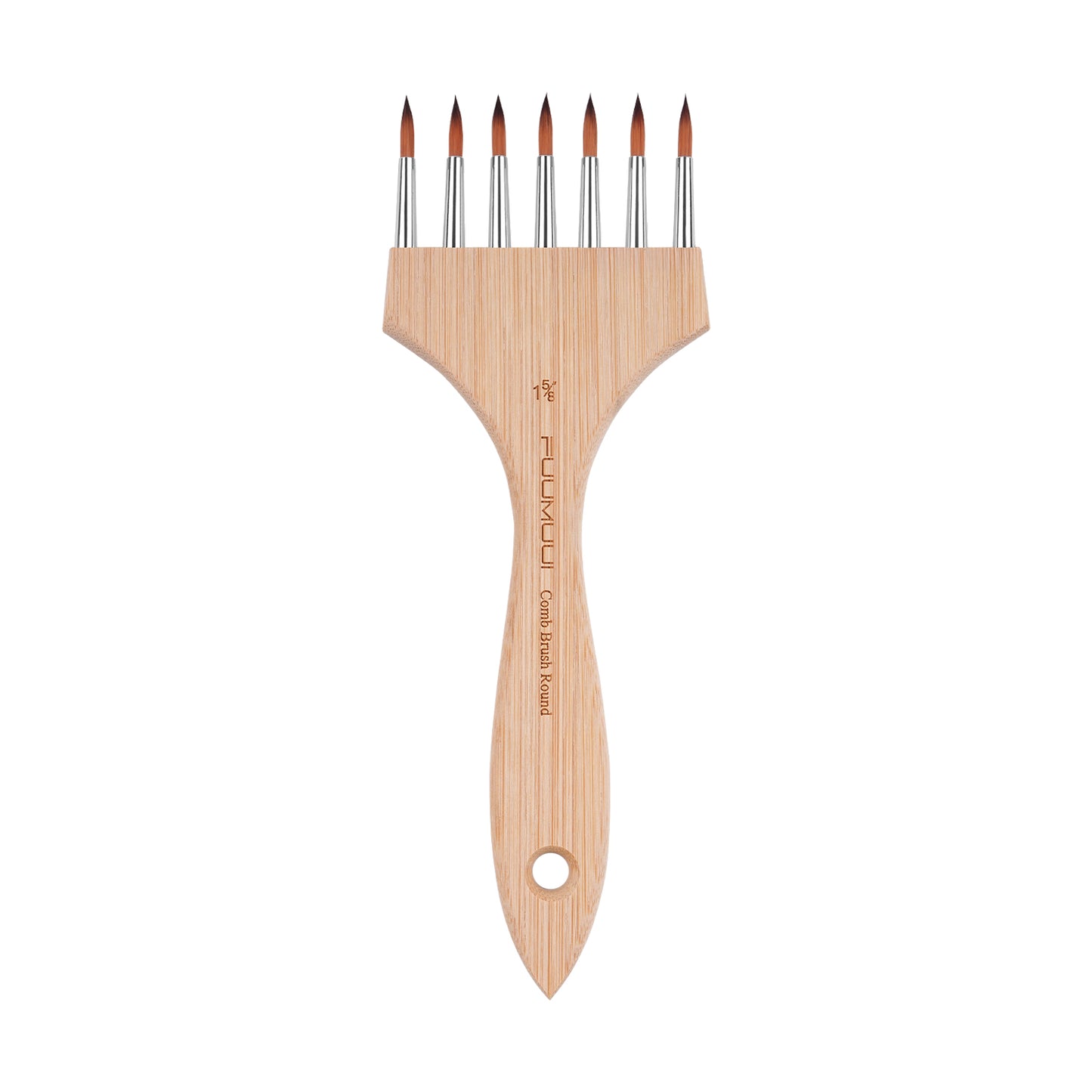 Fuumuui Multi-Head Nylon Bristle Tip Round Comb Brush – Designed for Special Effects and Creative Textures, Suitable for Watercolor, Acrylic, Gouache Painting