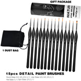 Fuumuui 15er-Set professioneller Nylonhaarpinsel, komplett mit einem schützenden Staubbeutel und einer Geschenkverpackung.