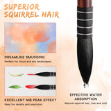 Fuumuui 6 pezzi di pennello professionale per acquerello con pelo di scoiattolo di qualit¨¤ superiore per un efficace assorbimento dell'acqua, sfumature oniriche e lavoro di dettaglio preciso.