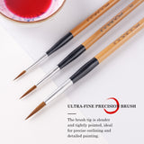 Fuumuui Wolfshaar Kalligraphie Pinsel Set mit 3 Stück, Natürliche Bambusgriffe, Anti-Shedding Messingzwingen und ultrafeine Präzisionsspitzen, ideal für detaillierte Umrisse und Malerei als Fuumuui Art Supplies.
