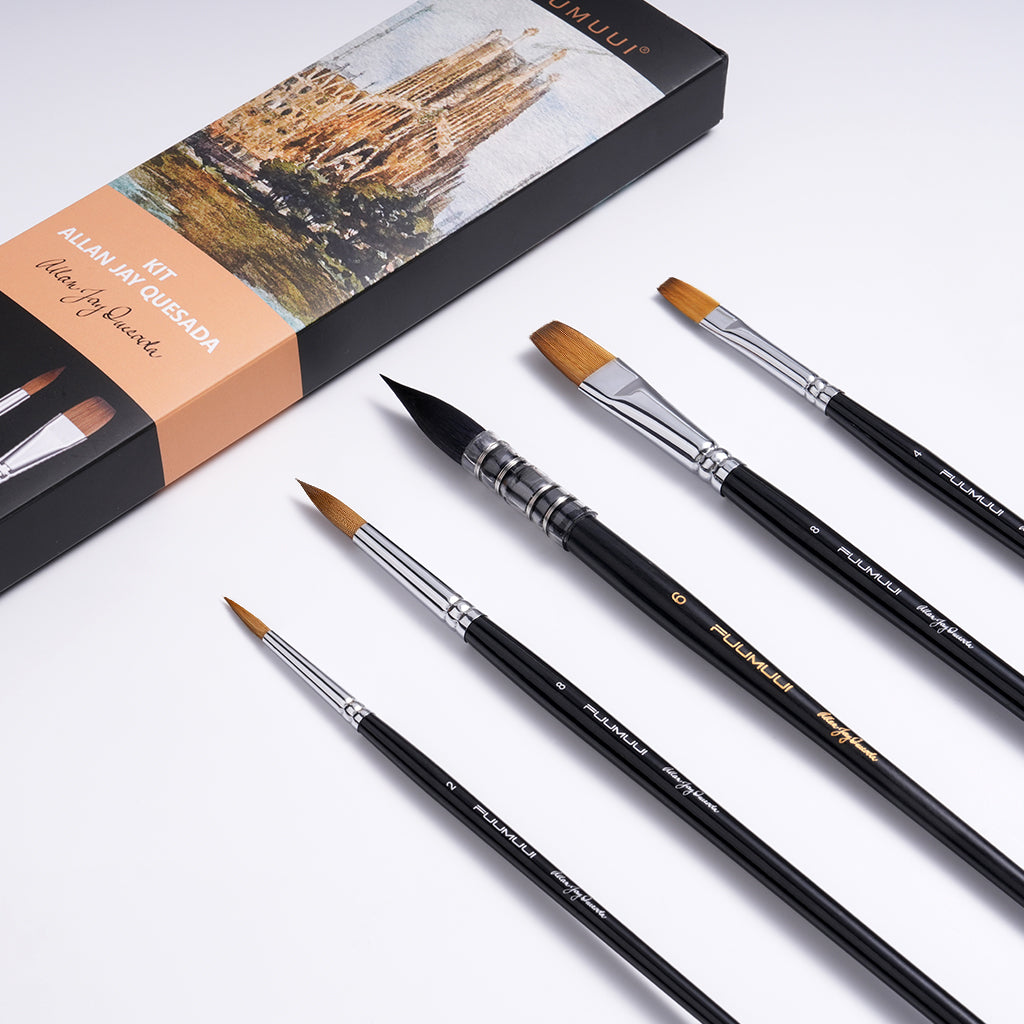 Fuumuui &amp; Allan Jay Quesada Professional Watercolor Mixing Brush Set