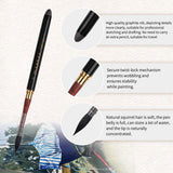 Fuumuui x Svetlin Sofroniev Limited Edition Dual-Tip Travel Brush, ein hochwertiges Kunstprodukt zum Skizzieren und Aquarellmalen, mit einer hochwertigen Graphitspitze, einer Pinselspitze aus natürlichem Eichhörnchenhaar für hervorragende Wasserspeicherung und einem sicheren Drehverschlussmechanismus für tragbare Stabilität.