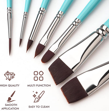 Fuumuui 7pcs Face，Acrylic Painting Brushes