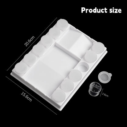 Fuumuui 12-Well Paint Palette with Mixing Area – Leakproof Mini Paint Pots for Watercolor, Acrylic, and Gouache