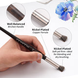 Fuumuui round natural badger hair art brush, featuring a well-balanced birken handle, nickel-plated copper ferrule, and soft yet firm bristles perfect for blending and dry brushing. This brush is a component of the Fuumuui 5pcs set.