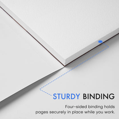 FUUMUUI 7x10” 100% Cotton Watercolor Pad – 20 Sheets, 300gsm, Cold Press, Gum-Bound on 4 Sides