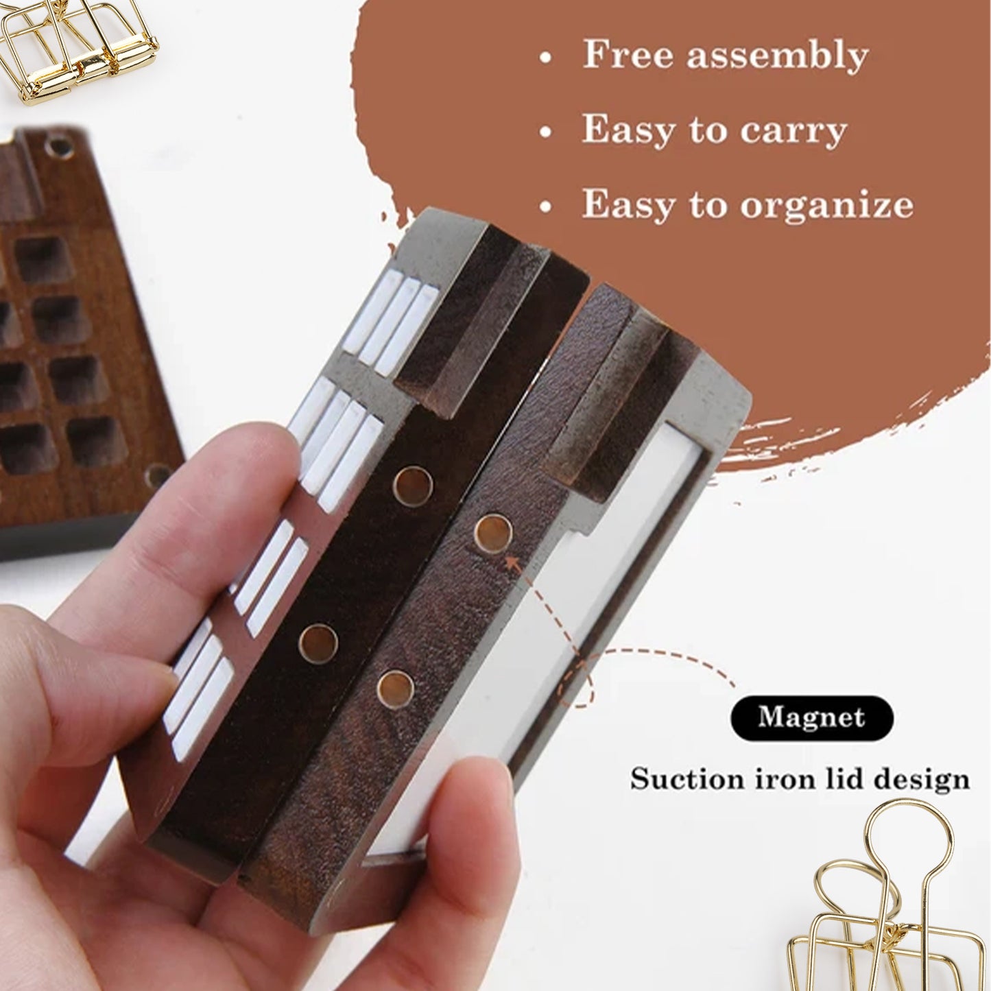 Fuumuui Mini Walnut Watercolor Paint Box