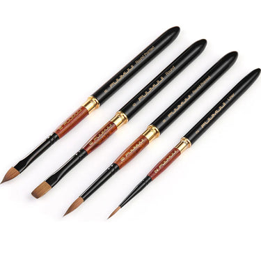 Fuumuui Ensemble de 4 pinceaux de voyage pour aquarelle en martre comprenant des pointes rondes, pointues, plates et liner.