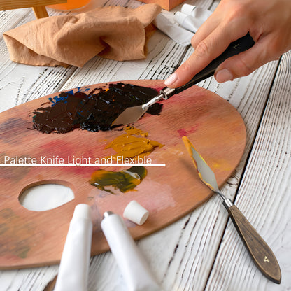 Oil Paint Brush Set - 15 Pieces Professional Natural Badger Hair Paint Brushes, Artist Paint Brush Set for Canvas Painting Acylic with Palette Knife