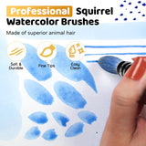 Fuumuui High Quality 6PCS White Wood Handle Paint Brushes Mop Artist Paint Brush for Watercolor Painting