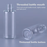 Flacone spray a pressione Fuumuui, in plastica trasparente con bocca filettata a tenuta stagna e fondo ispessito.