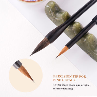 Fuumuui Art Supplies: Tragbare Wieselhaar-Reise-Kalligraphiepinsel mit ultrascharfen Präzisionsspitzen für feine Detaillierung.