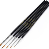 Fuumuui 5er-Set professionelle Kolinsky Zobel Detailpinsel mit feinen Spitzen.