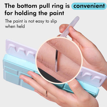 Fuumuui 24-Farben Aquarellfarben-Set, das mit dem praktischen unteren Zugring sicher in der Hand gehalten wird und ein Verrutschen für Künstler verhindert.