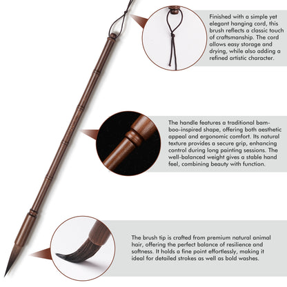Fuumuui Professional Calligraphy Brush, Bamboo Section, Suitable for Watercolor