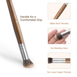 Fuumuui badger hair dome round art brush with matte birch wooden handle, comfortable grip, non-shedding bristles, and secure ferrule for professional artists.