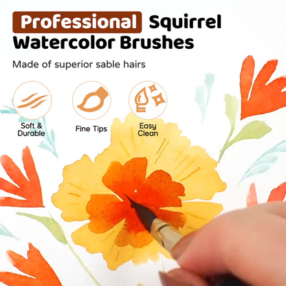 Fuumuui 4pcs Professional Sable Watercolor Brushes