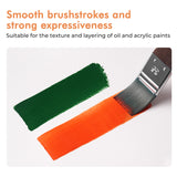 Fuumuui Acrylic and Oil Painting Pad showing smooth orange and green brushstrokes, ideal for layering and expressive oil and acrylic paints.
