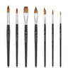 Fuumuui 7pcs Professional Watercolor Brushes set with assorted round, flat, and dagger shapes.