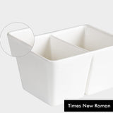 Fuumuui Keramik-Pinselwaschbecken mit mehreren weißen Fächern.