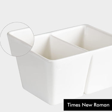 Fuumuui Keramik-Pinselwaschbecken mit mehreren weißen Fächern.