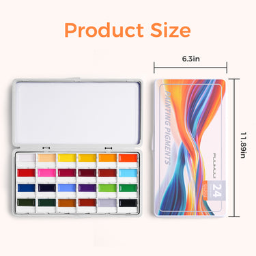 Fuumuui Ensemble de 24 Couleurs de Peinture Aquarelle Semi-Solide Opaque – Couleurs Vives à Haute Saturation