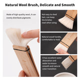 Fuumuui extra soft natural wool watercolor brush with high absorption and comfortable wood handle, ideal for smooth washes and large area painting.