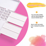 Fournitures d'art Fuumuui Boîte de palette de peinture hermétique présentant 2 plateaux de mélange amovibles avec 4 zones interchangeables pour un mélange flexible de peinture à l'aquarelle, à la gouache et à l'acrylique et un nettoyage facile.