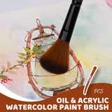 Fuumuui Manufacture Tip Nylon Hair Acrylic Painting Brushes Set for Art Drawing Wooden Handle Artist Paint Brush