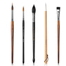 Fuumuui 5pcs Professional Watercolor Brush Set – Mixed Tips for Detail, Wash, Calligraphy & Texture Effects