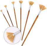 FUUMUUI Fan Brush Painting Set - 6 Pieces Artist Brushes Finest Quality Bristle Brush Set for Acrylic Paints, Oil Painting, Gouache and Tempera Painting, etc