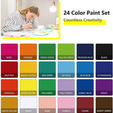 Fuumuui Set di colori Gouache, 24 vivaci colori da 30 ml con tavolozza, con un artista che dipinge e una tabella colori con rosa, arancione, verde erba, blu di Prussia, giallo terra e bianco, ispirando un'infinita creativit¨¤.