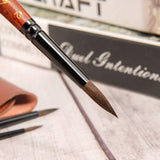 Fuumuui 3pcs Pinceau de voyage aquarelle en martre zibeline avec une pointe fine et un manche en bois élégant.