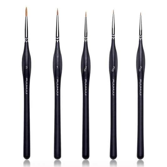 Fuumuui 5pcs Professional Sable Detail Brushes 