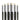 Set of six domed dry brushes for model painting, with black handles and shiny ferrules, perfect for miniature painting.