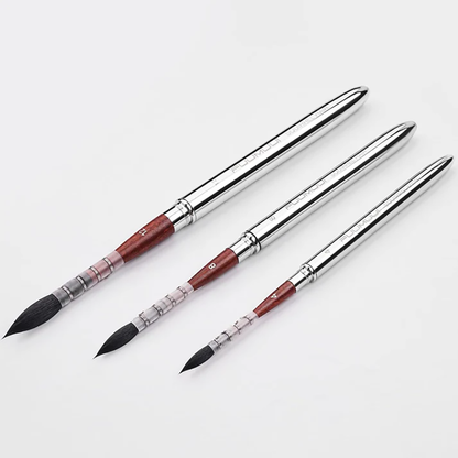 Fuumuui 3pcs Squirrel Travel Watercolor Brushes