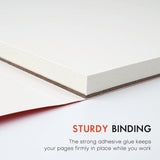 Fuumuui watercolor paper block showcasing sturdy adhesive binding for securely held pages.
