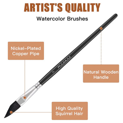 Fuumuui 6pcs Professional Watercolor Brushes