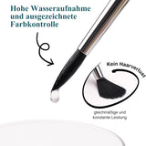 Ensemble de 9 pinceaux ronds pour aquarelle en poils d'écureuil Fuumuui démontrant une absorption d'eau élevée, un excellent contrôle des couleurs, aucune perte de poils et des performances constantes.