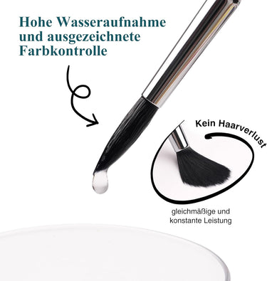 Ensemble de 9 pinceaux ronds pour aquarelle en poils d'écureuil Fuumuui démontrant une absorption d'eau élevée, un excellent contrôle des couleurs, aucune perte de poils et des performances constantes.