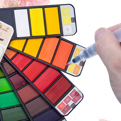 Fuumuui Portable Outdoor Travel Solid Watercolor Paint Set