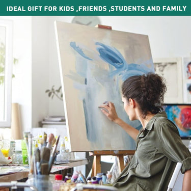 Fuumuui Set di colori Gouache utilizzato da un artista che dipinge un'arte astratta vibrante, ideale per studenti, amici e familiari.