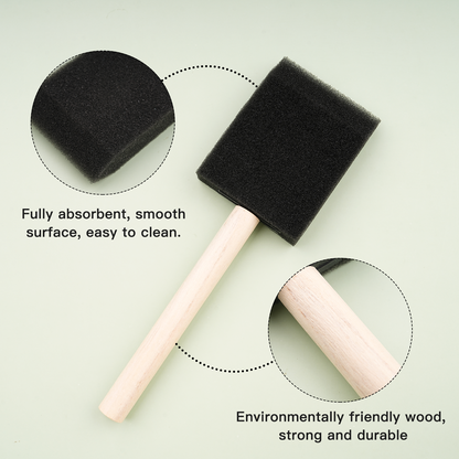 Multipurpose Sponge Paint Brushes – Set of 6 for blending, texture and calm creative moments